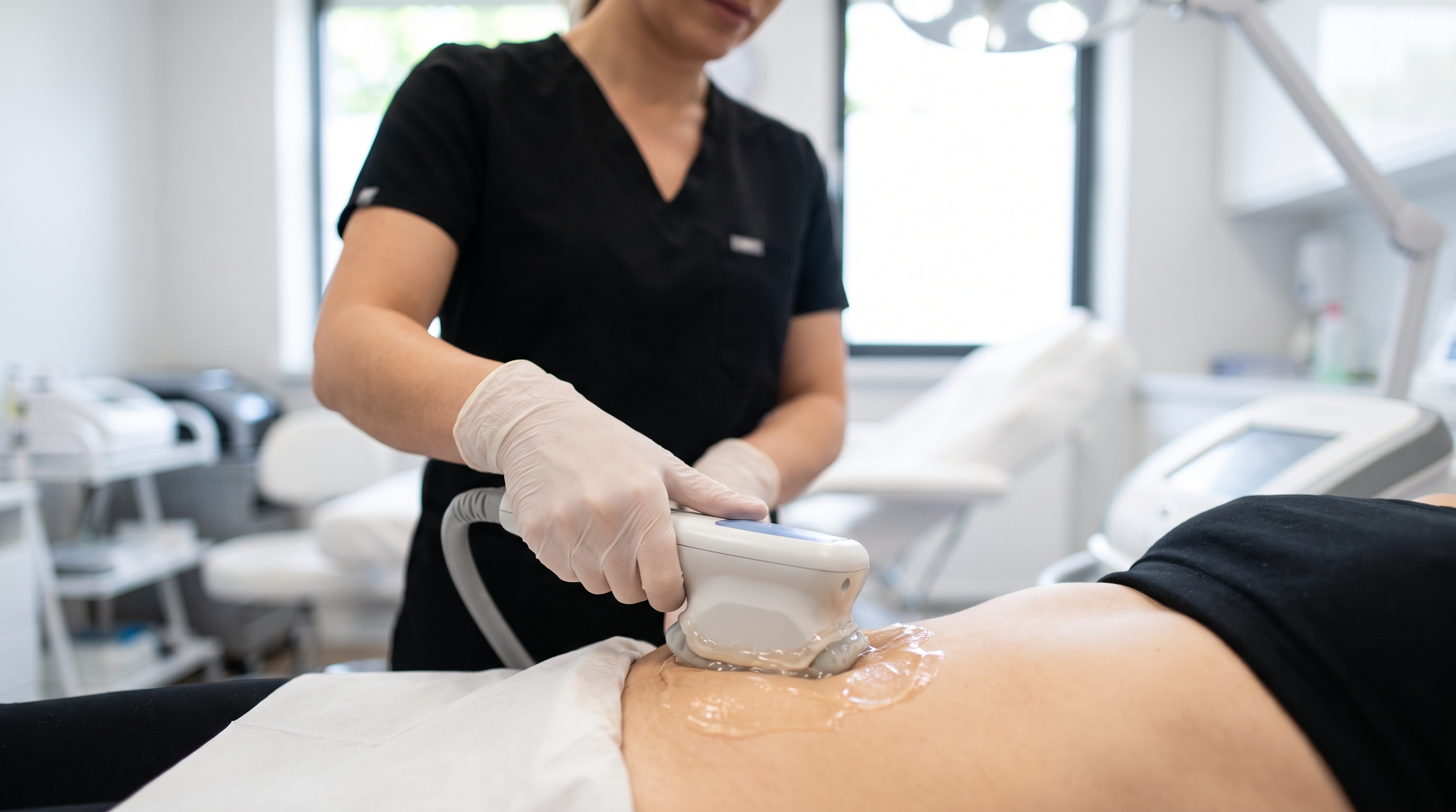 Patient contemplating body sculpting, which encompasses both surgical and non-surgical methods.