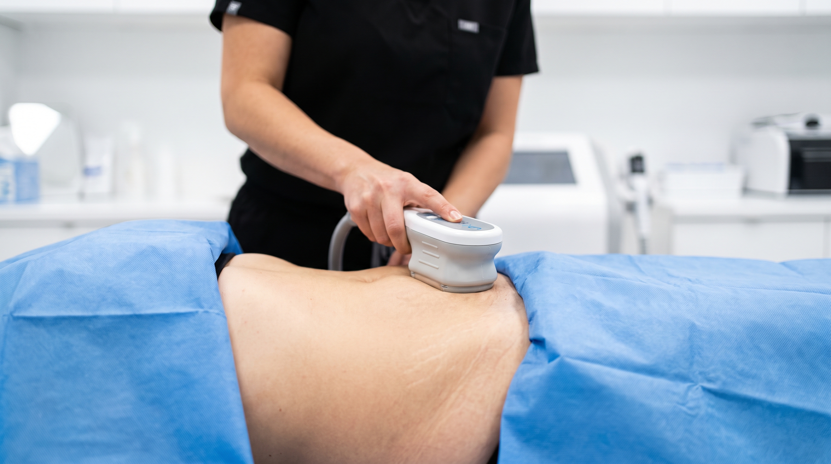 Illustration of body contouring treatments reshaping the human figure for improved proportions.