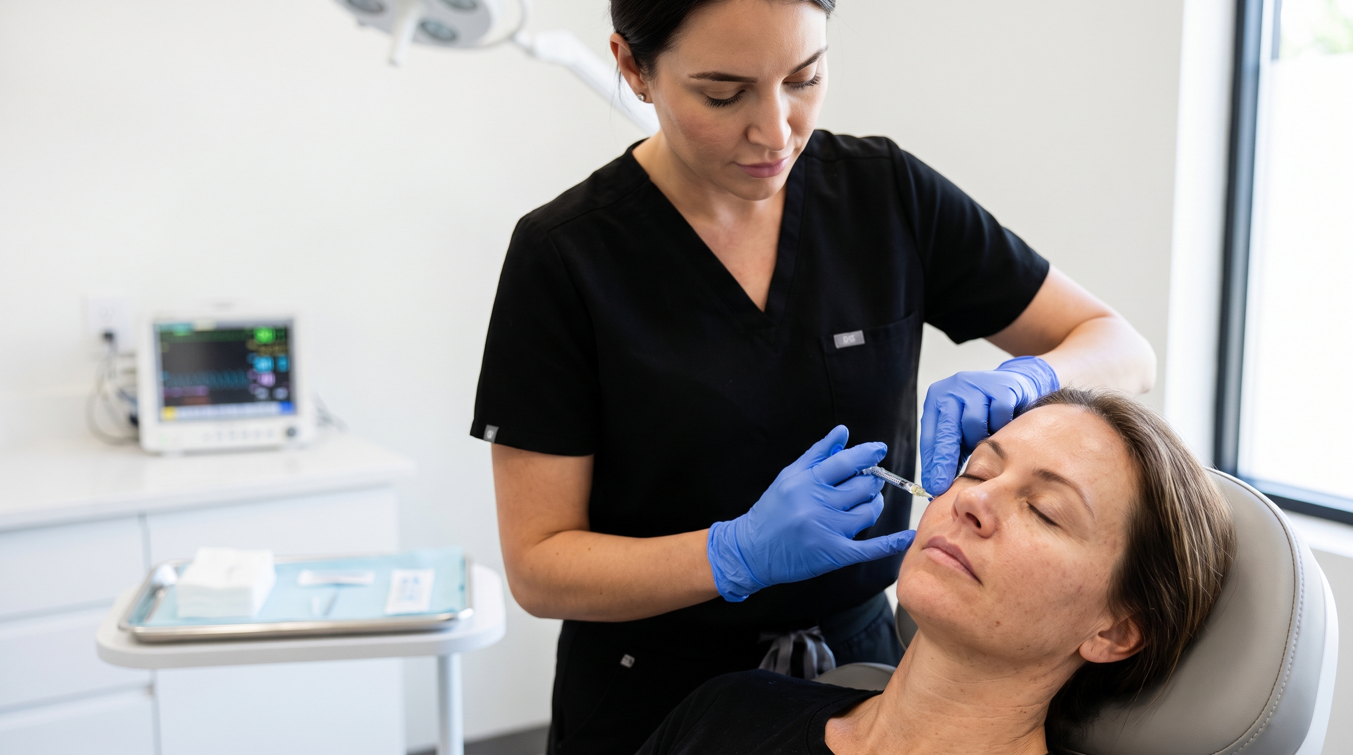 Administering dermal fillers to a face to correct volume loss and diminish facial lines caused by aging.