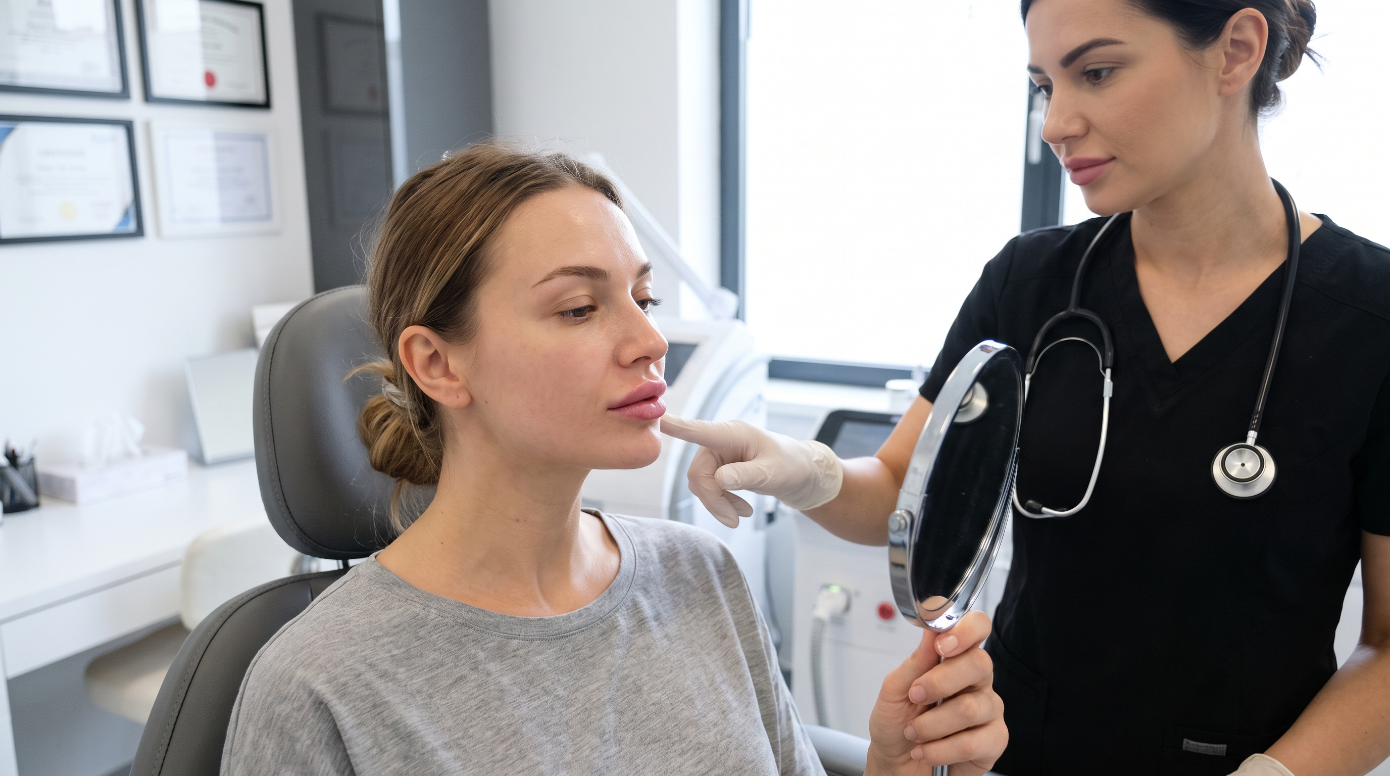 Naturally enhanced lips after a Botox Lip Flip, showcasing subtle eversion and improved shape.