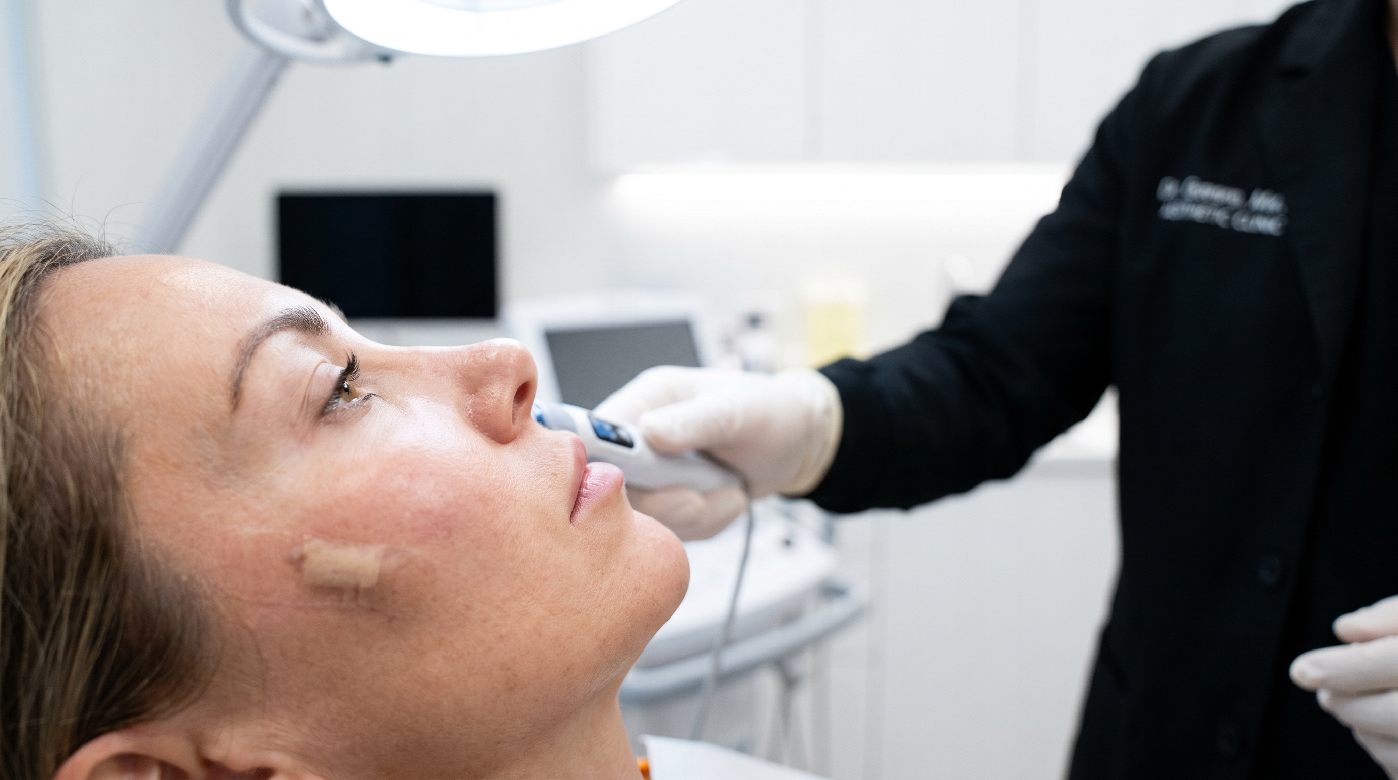 Detailed facial analysis for precise cheek implant placement and enhanced facial balance.
