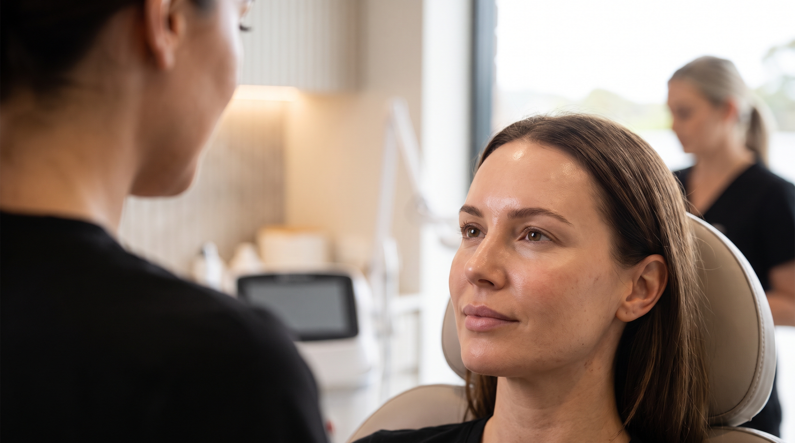 A patient's face in the initial days following facelift surgery, demonstrating common post-operative swelling.